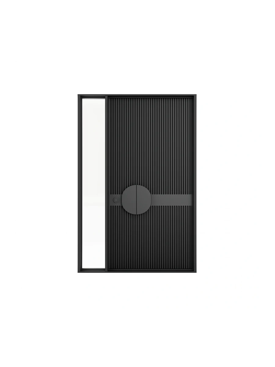 Fluted Pivot Entrance with Sidelight