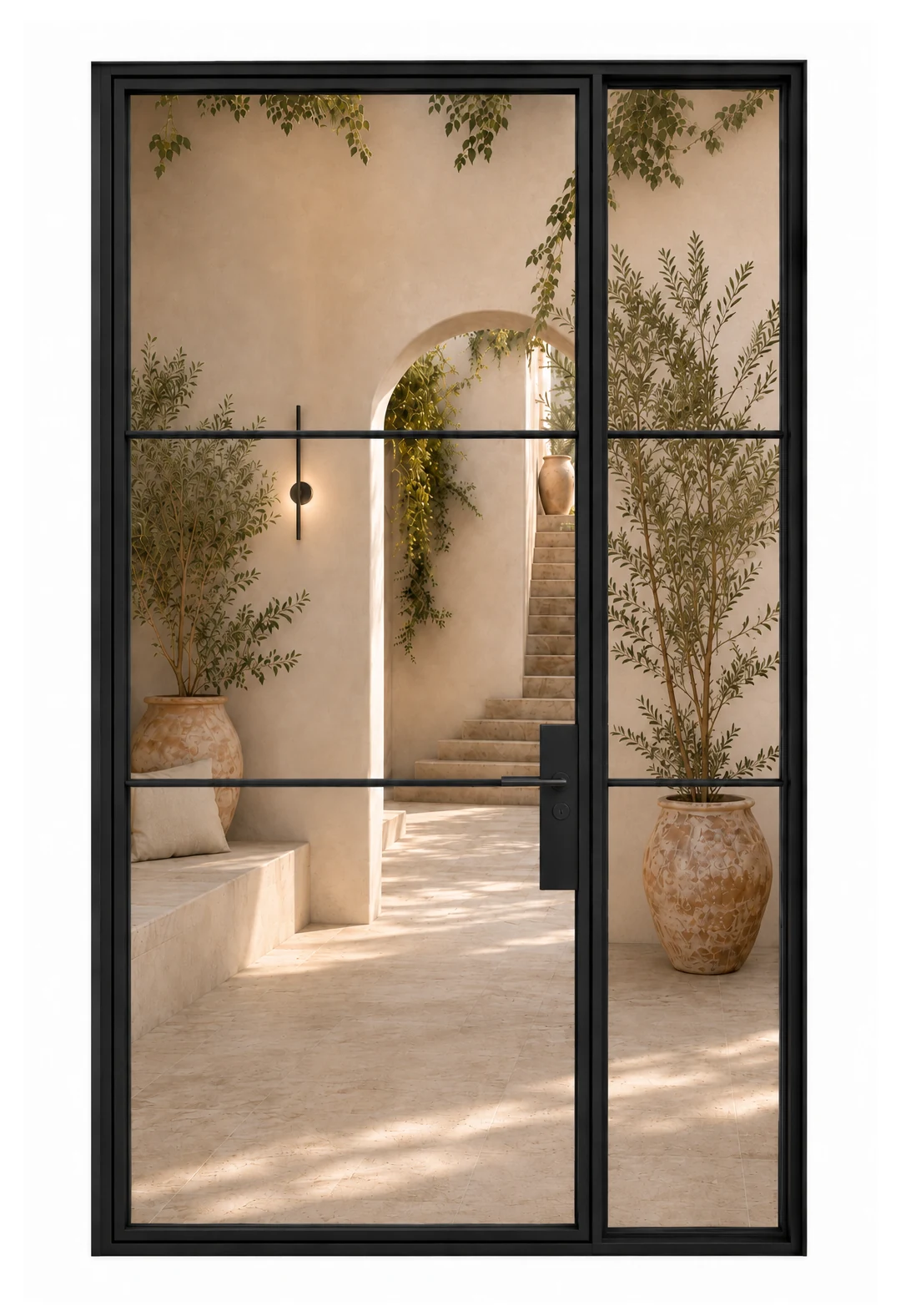Single Steel Door with Fixed Sidelight — closed