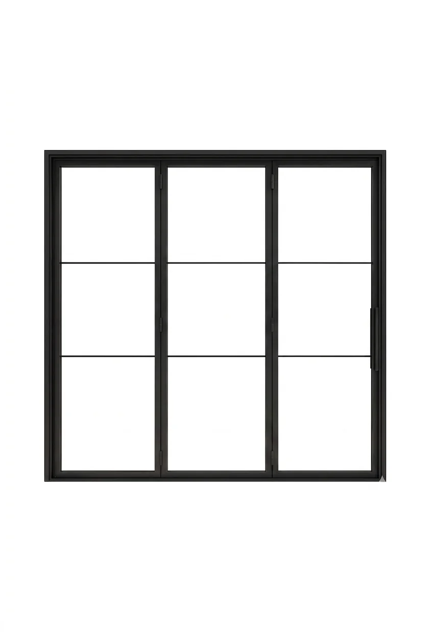 Tri-Panel Bi-Fold Steel Door