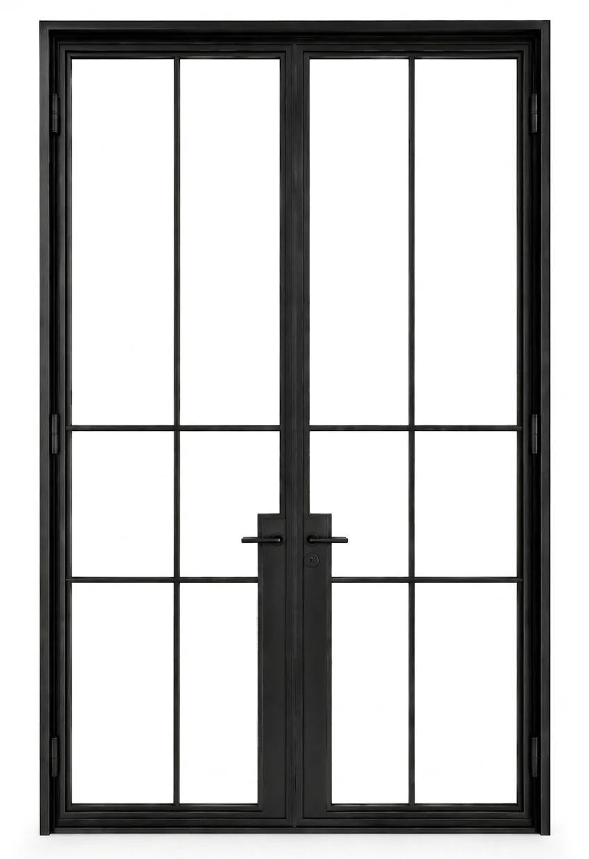 Double French Steel Door — 6-Lite