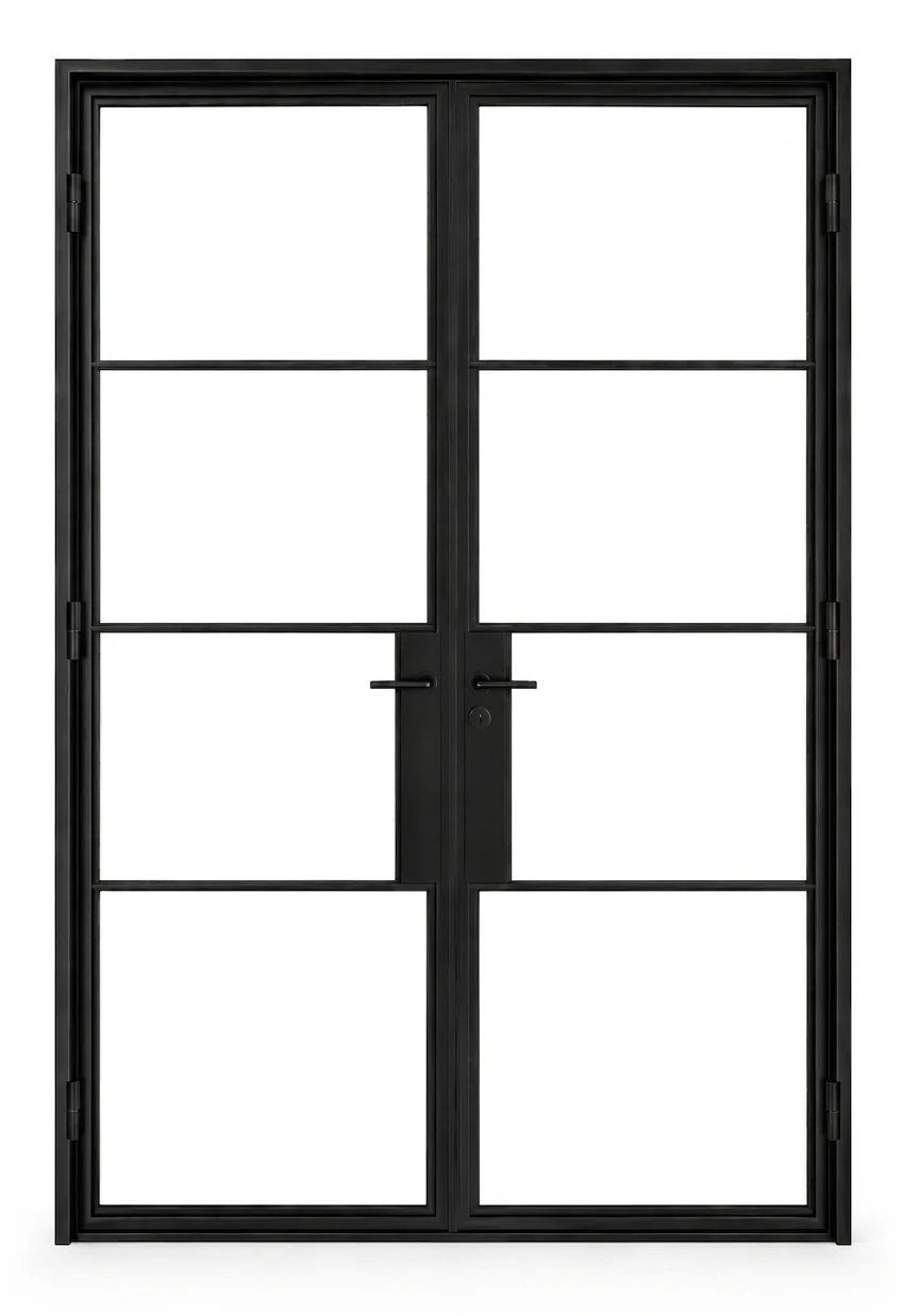 8-Lite Double Steel Door