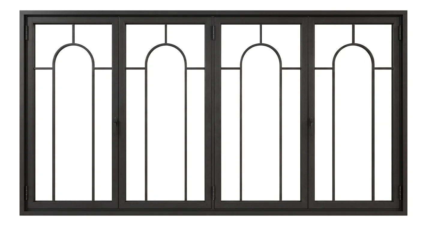 Arched 4-Panel Casement Steel Window