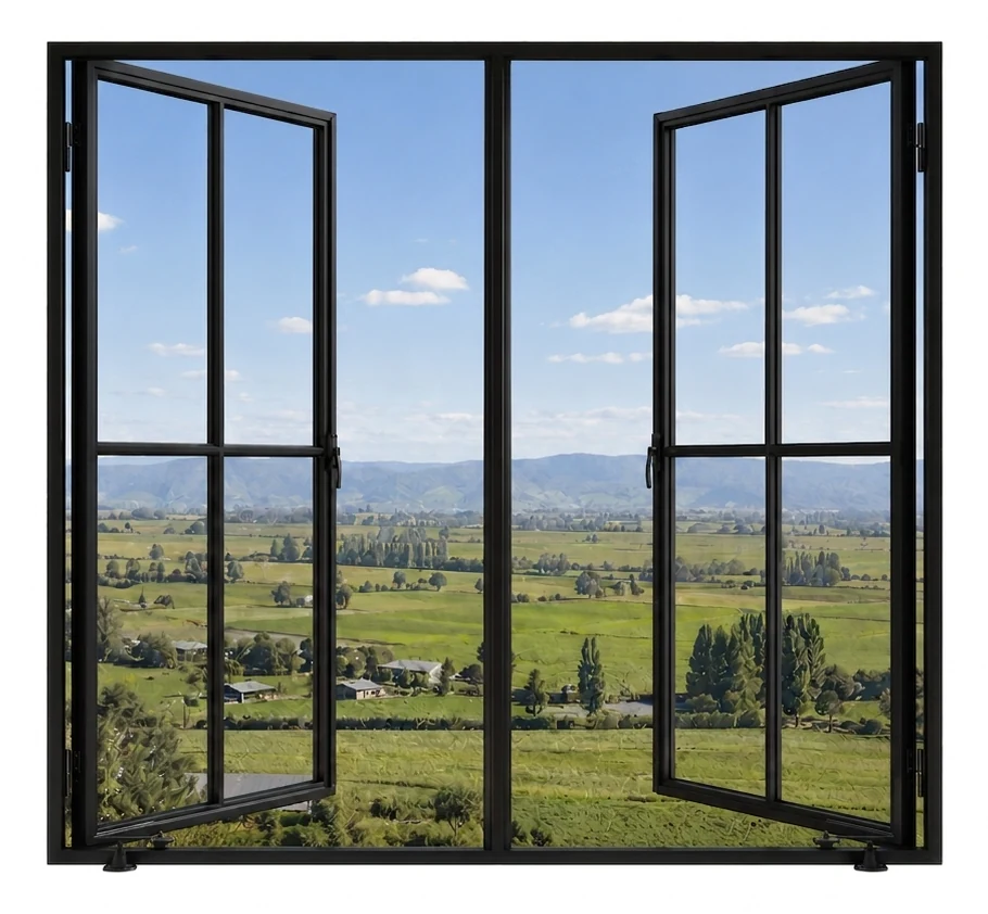8-Lite Casement Window — open